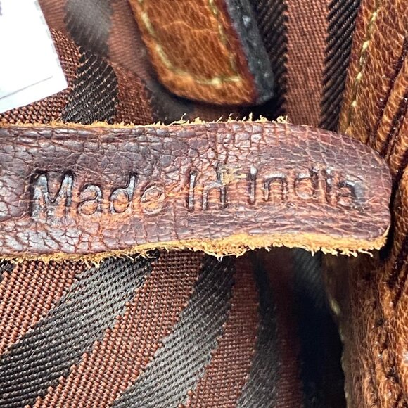 Jack Georges Dark Brown Leather Crossbody Bag Rustic Cowboy Rodeo Purse Boho 9" - Picture 10 of 13